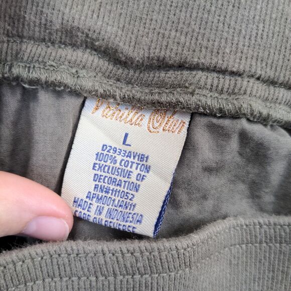 Vanilla Star Women's Straight Leg Cargo Pants Green Large Drawstring Waist - Picture 10 of 12